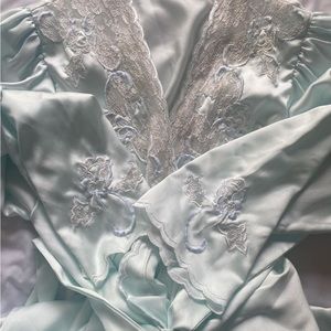 Vintage Blue and White Lace Sara Beth Peignoir Set